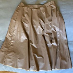 Faux leather circle midi skirt